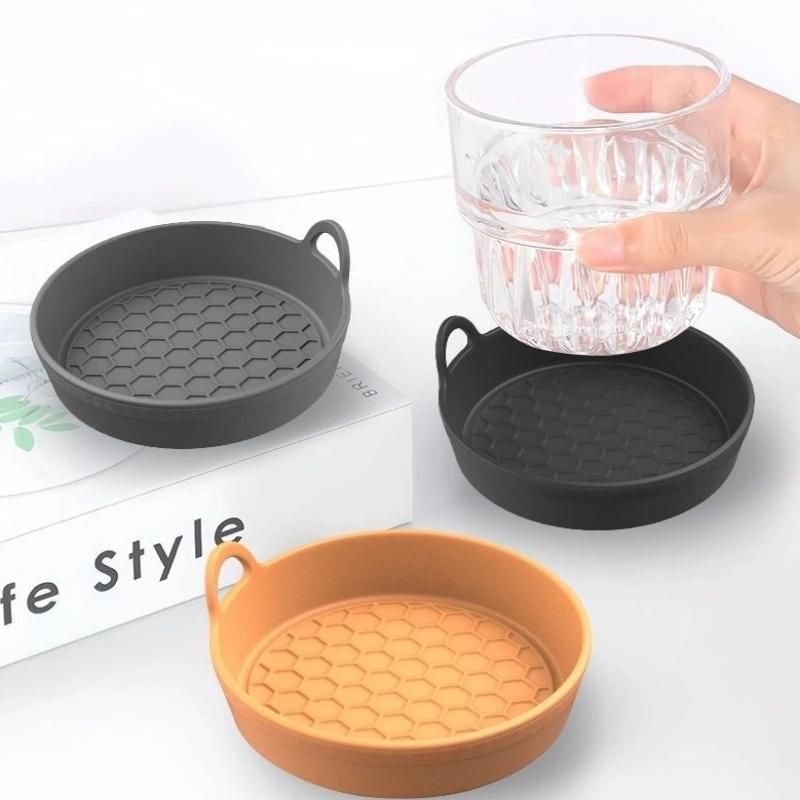 2Pcs Anti-Slip Coaster For Car Stable Food Grade Silicone Gel Drink Holder Pad Universal Auto Cup Holder Coasters Silent Cup Pad