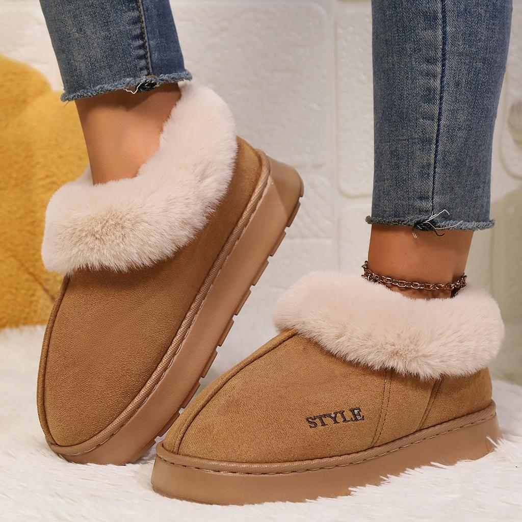 Couple's Luxury Comfortable Warm Fleece Lined Winter Slippers - Elegant, Warm, and Comfortable Thick Sole Indoor