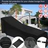 Outdoor Waterproof Folding Chaise Lounge Chair Cover Anti rust(210D outer black&inner silver)