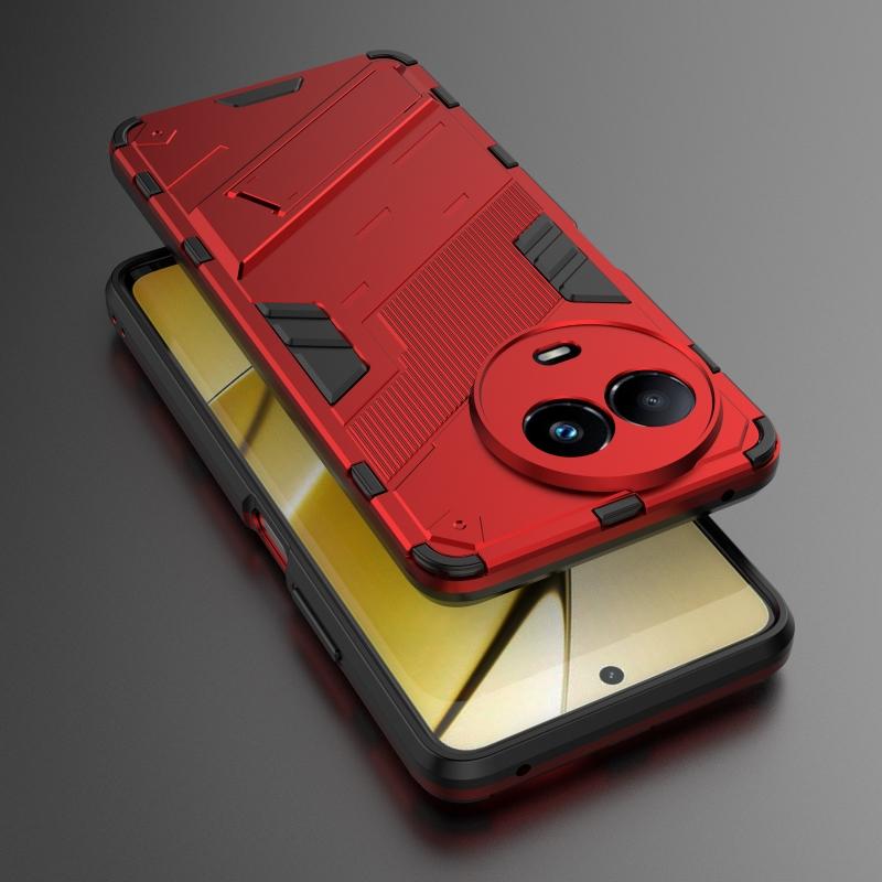 

Для Realme 11 5G Global Cover Case Для Realme 11 5G Case Funda Armor Shockproof KidStand Hard PC Защитный телефонный бампер Realme 11 5G Global красный