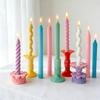 New Long Spiral Silicone Candle Mold DIY Twisted Long Rod Wax Stick Craft Molds Home Decor Tool Geometry Candles Making Supplies