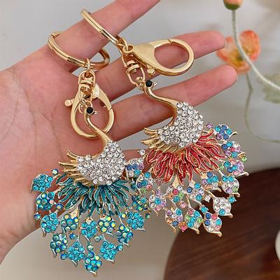 Pfau Schlüsselanhänger Damen Luxus Schlüsselanhänger Taschenanhänger Mädchen Geschenk Souvenir Mode Ornament