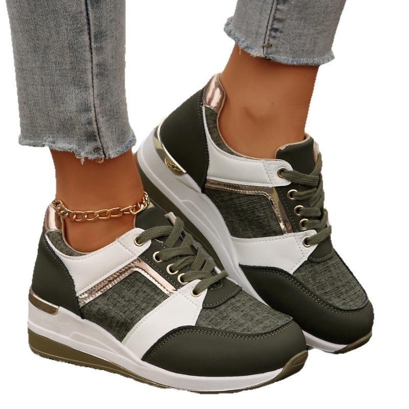 Large Size Women's Sports and Leisure Shoes New Fashion Slope Heel Platform Casual Sports Women's Single Shoes Women