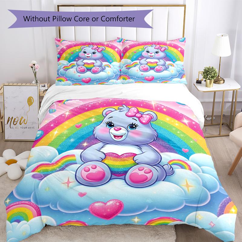 3pcs Bear Bedding Set Duvet Cover Closure Includes 1 Duvet Cover & 2 Pillowcases, Soft and Comfortable for All Seasons.