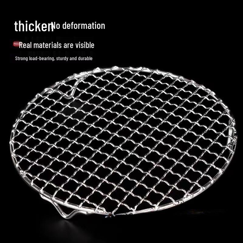 304 Stainless Steel BBQ Grill Net with Legs - Round and Square Options for Electric Stoves, Fire Pits, Roasting, Oil Draining, and Drying.