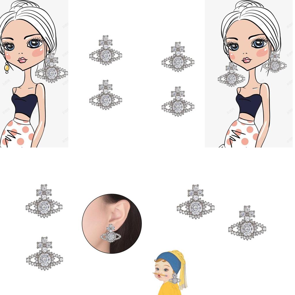 High-end Saturn Planet Ear Studs Glamorous And Fashionable