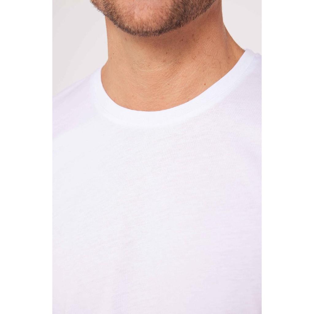 Unisex Slim Fit Slim Fit 100% Cotton Soft Textured White Crew Neck T-shirt