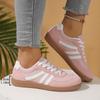 Pink White Mix Casual Flats Woman Korean Lace Up Platform Sneakers Women Plus Size 42 Low Heel Running Sports Shoes Female