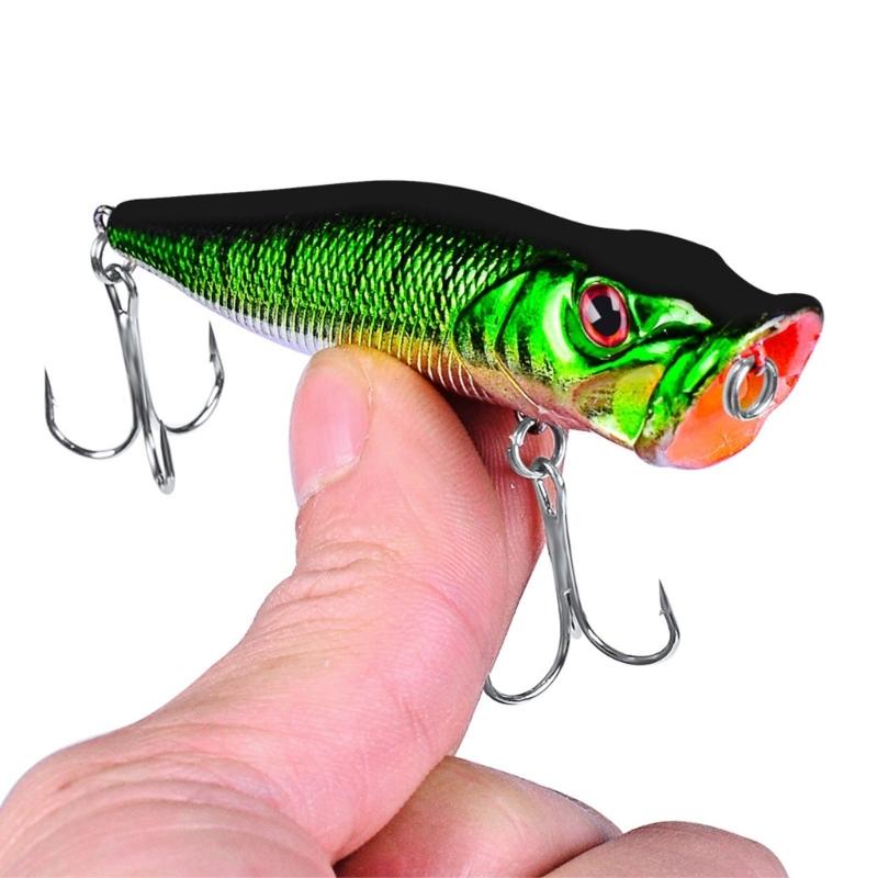 Colored Artificial Lures Features Double Hook and Slow Sinking Properties for Enhancing Fish Attraction