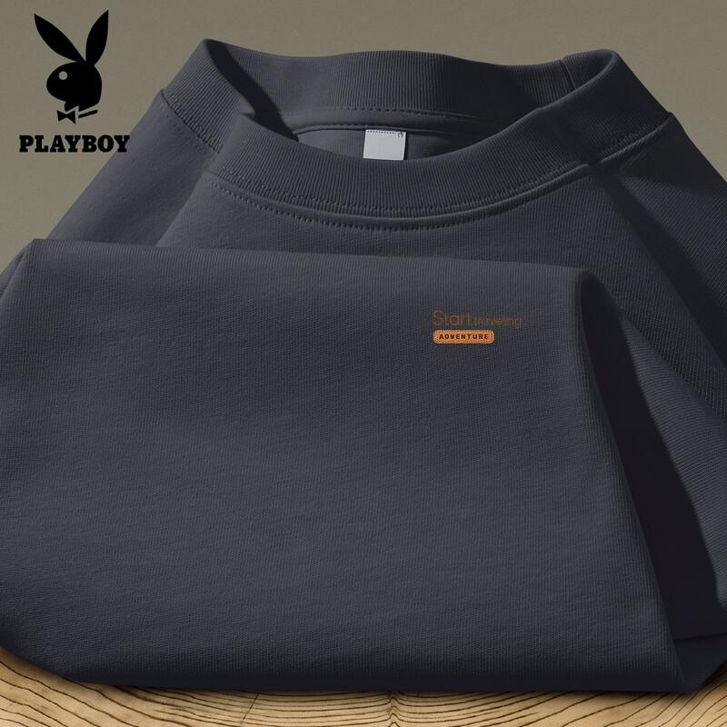 PLAYBOY Men s 2026 Loose Fit Pure Cotton Short Sleeve T-Shirt 2XL