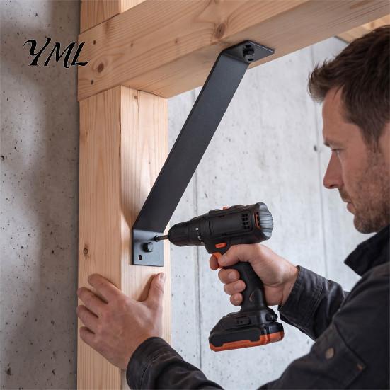 Rust Resistant Steel Fitting 4PCS 45 Degree Angle Support Bracket for Pergola, Heavy Duty Mild Timber Structure Hardware Frame, Reinforcement Fastener