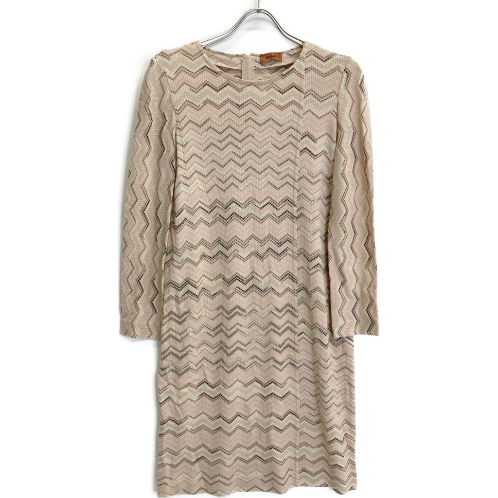 MISSONI Beige/pink pullover knit dress dress 42 pink beigeUsed