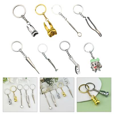 Sturdy Zinc Alloy Tooth Shaped Keychain Portable Accessory for Dental Clinics and Industry Event Daily Use Casual Wear