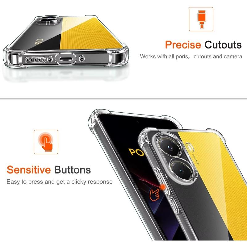 Airbag Shockproof Phone Case For POCO X7 Pro 5G x7 Redmi Turbo 4 Clear Airbag Silicone TPU Back Cover For Redmi Note 14 Pro 14Pro+