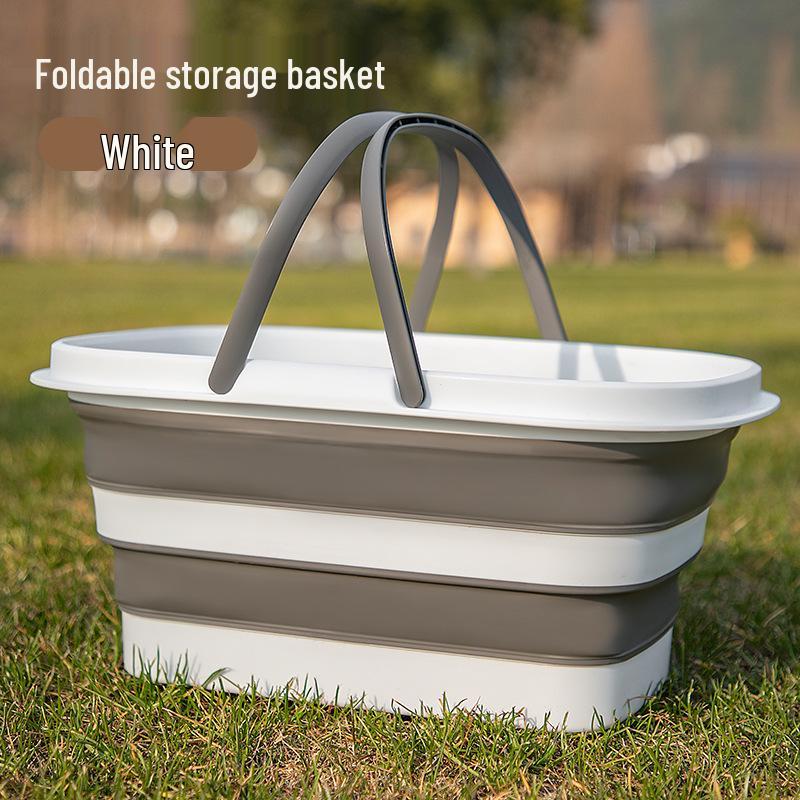 

Складна корзина для пікніка великої місткості - Зручний стиль інс для відпочинку на природі білий