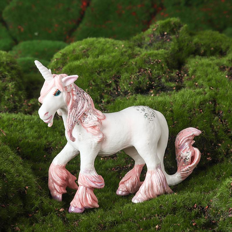 Oenux Mythical Rainbow Pegasus Simulation Animal Figures Model Fairy Tale Fly Horse Action PVC Educational Toys Girl Gift