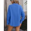 YYFS Women's Fashion Casual Spring Fall Solid Color Print Long Sleeve POLO Neck Blouses & Shirts