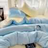 Class A Maternal And Infant Grade Solid Color Four-Piece Set Washed Cotton Double Quilt Cover Dormitory Bed Sheet 3Pcs Set Bed Hat Quilt Cover