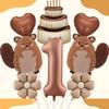 8pcs Cute Beaver Cake Daisy Love Chocolate Number 1-9 Balloon Set Birthday Party Animal Theme Set Baby Shower Globos