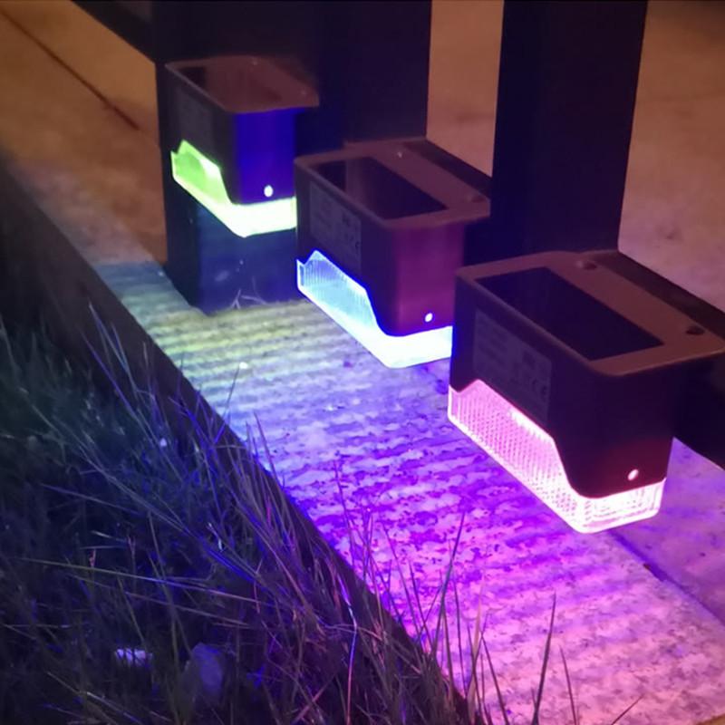 

4PCS LED RGB 7Colors Change Solar Outdoor Waterproof Wall Light for Garden Yard Fence RGB #1