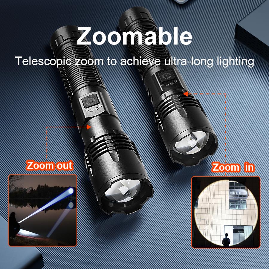 2026 NEW Ultra Bright LED Flashlight Strong Light Tactical Torch Rechargeable Portable Lamp Outdoor Camping Lantern