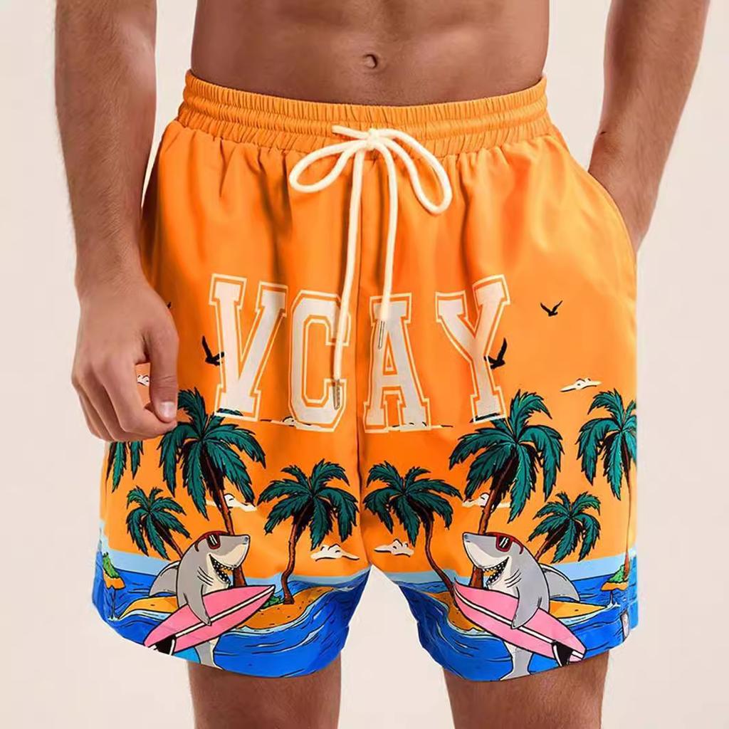 Drawstring, breathable and versatile men's 3D printed shorts are new
