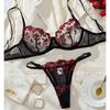 New Embroidered Flower Sex Underwear Multi-specification Mesh Adjusted Thin Bra French Sexy Underwear
