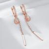 Trend Long Tassel Water Drops Dangle Earrings For Women Fashion  Rose Gold Color With Natural Zircon Fine Daily Jewelry