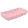 VidaXL Lavabo de Luxe Rectangulaire Vasque à Poser de Toilette Lave-mains de Salle de Bain Salle Cosmétique Maison Rose Mat 146955