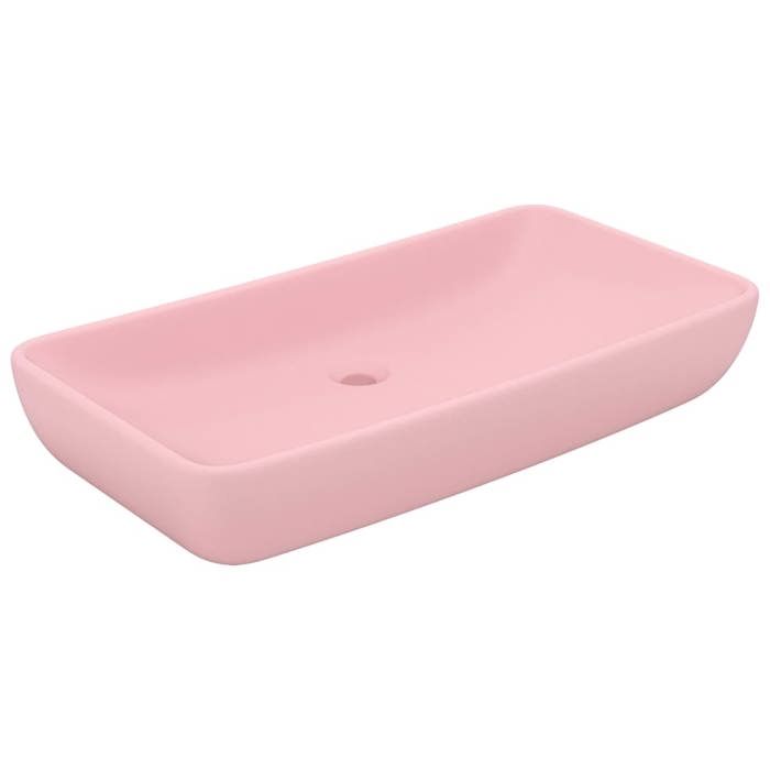 VidaXL Lavabo de Luxe Rectangulaire Vasque à Poser de Toilette Lave-mains de Salle de Bain Salle Cosmétique Maison Rose Mat 146955