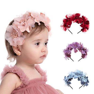 Säuglingsstirnband Blumendekoration Allgleiches elastisches Baby-Mädchen-Blumen-Haarband für Party