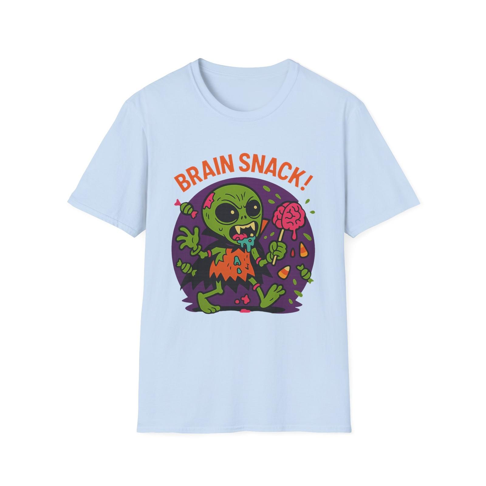 Unisex Softstyle T-Shirt Mens Womens Tees Top Zombie Alien Brain Lollipop Funny Halloween Costume Tee XL