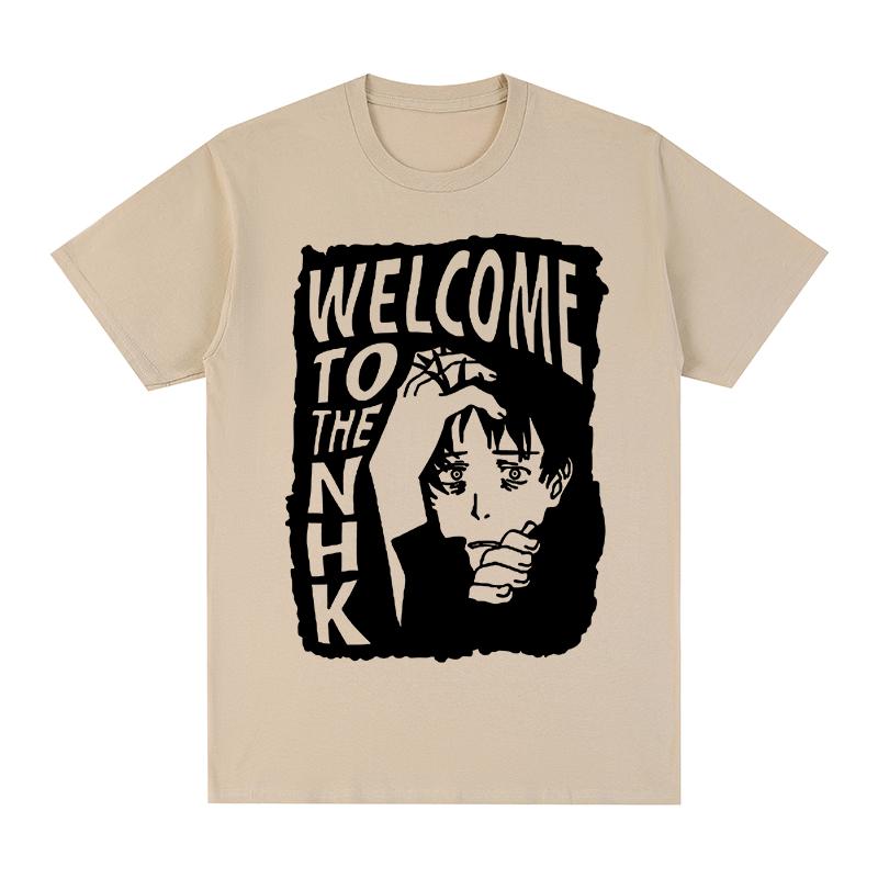 Welcome To the NHK Vintage T-shirt Retro Style Black Female Lovers Cotton Men T Shirt New TEE TSHIRT Womens Tops