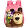 Masha And Bear School Bag Elementary School Cartoon High Definition Printing Large Capacity Zipper Oxford Lightweight Ridge Backpack