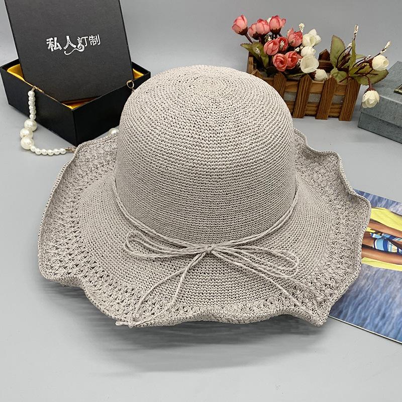 Recommended Handmade Filament Crochet Hat, High-End Monofilament Hat, Women'S Summer Seaside Beach Foldable Straw Hat