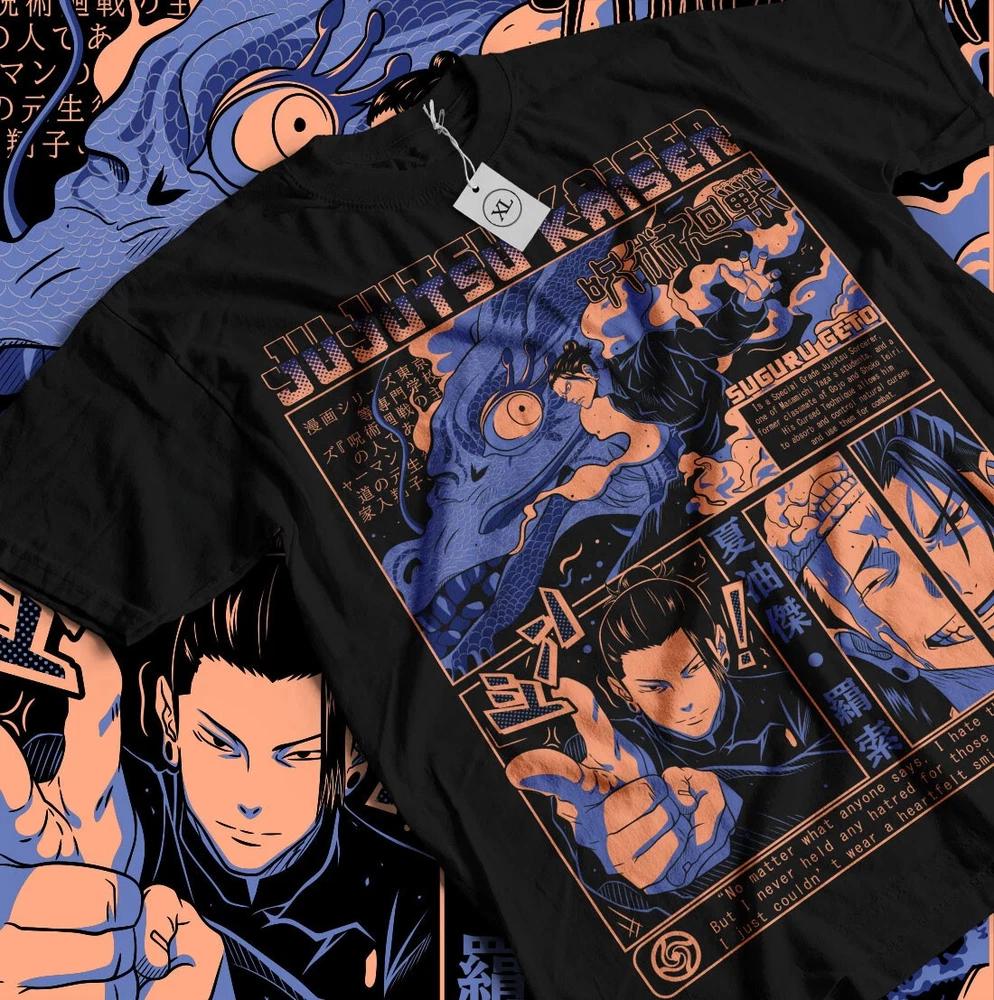 Geto T Shirt Jujutsu Kaisen Suguru Gojo Satoru Jjk Girl Anime T Shirt Black S