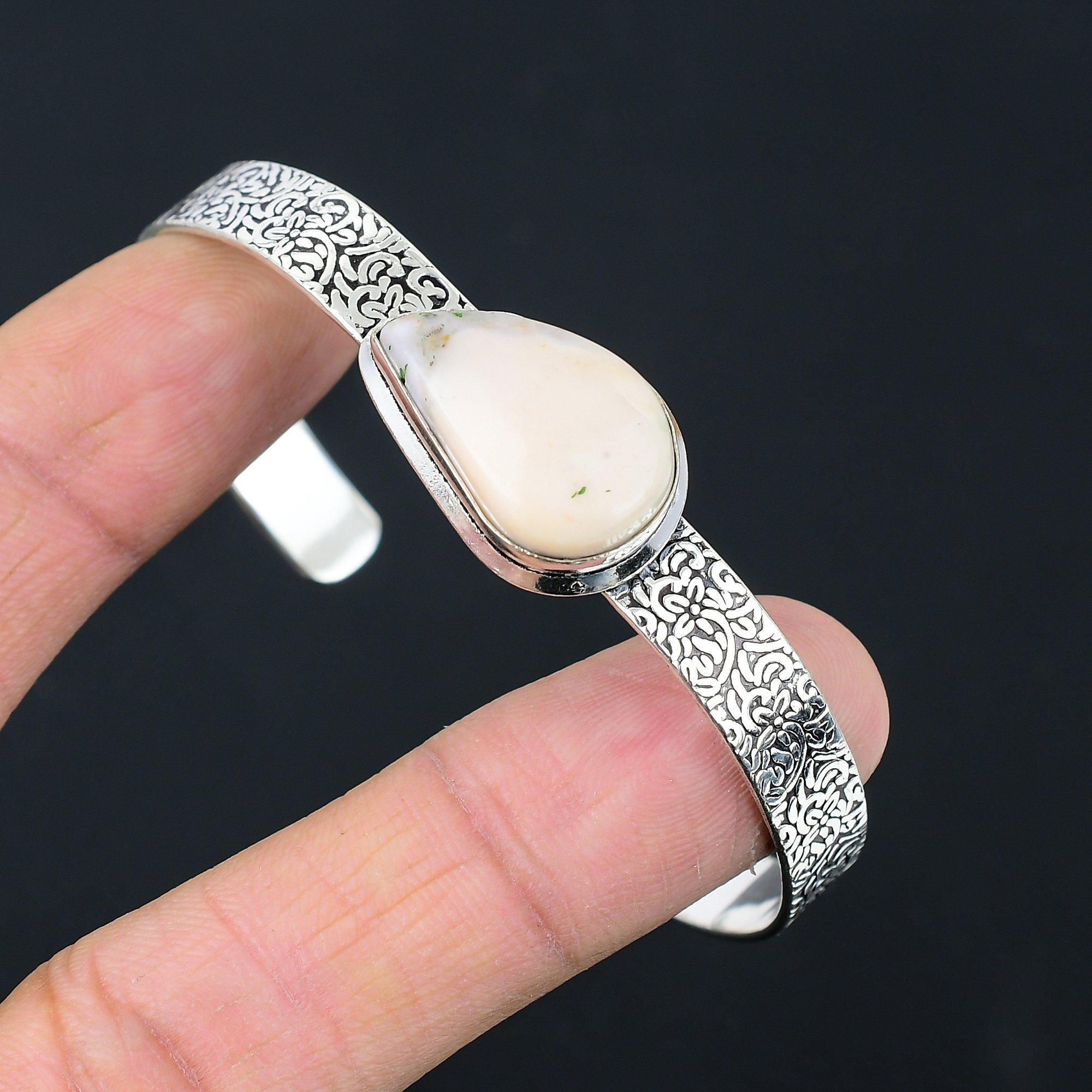 

Halloween Deal Pear Pink Opal Gemstone Sister Wedding New Bangle Sterling Silver Adjustable