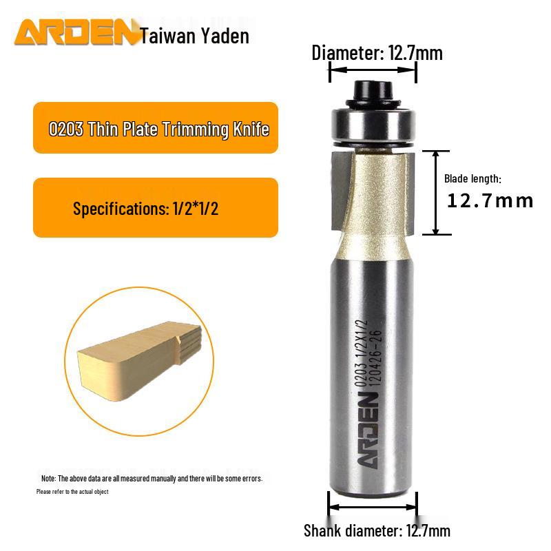 Yaden Woodworking Router Bit: Extended Bearing Edge Banding Burr Engraving Tool - Professional Grade Straight Knife.