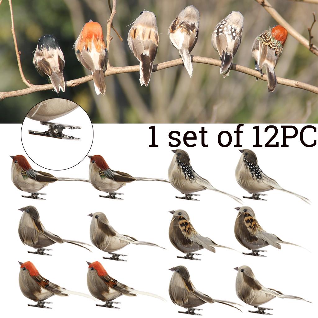 

12PC / Set птицы искусственные перья пены голуби свадебный декор место проведения орнамент