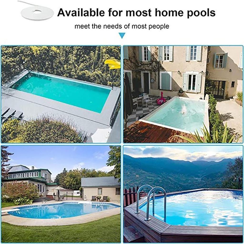 60ft Liner Lock - Inground Swimming Pool Beaded Wedge T-Shape Lock Roll, Flexible PVC Pool Liner Patch Kit for Above-Ground Pool - White