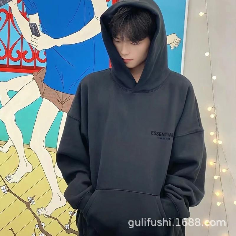 Felpa Streetwear Oversize da Uomo con Stampa sul Retro Misto Cotone Vestibilità Larga Manica Lunga Felpa Autunno