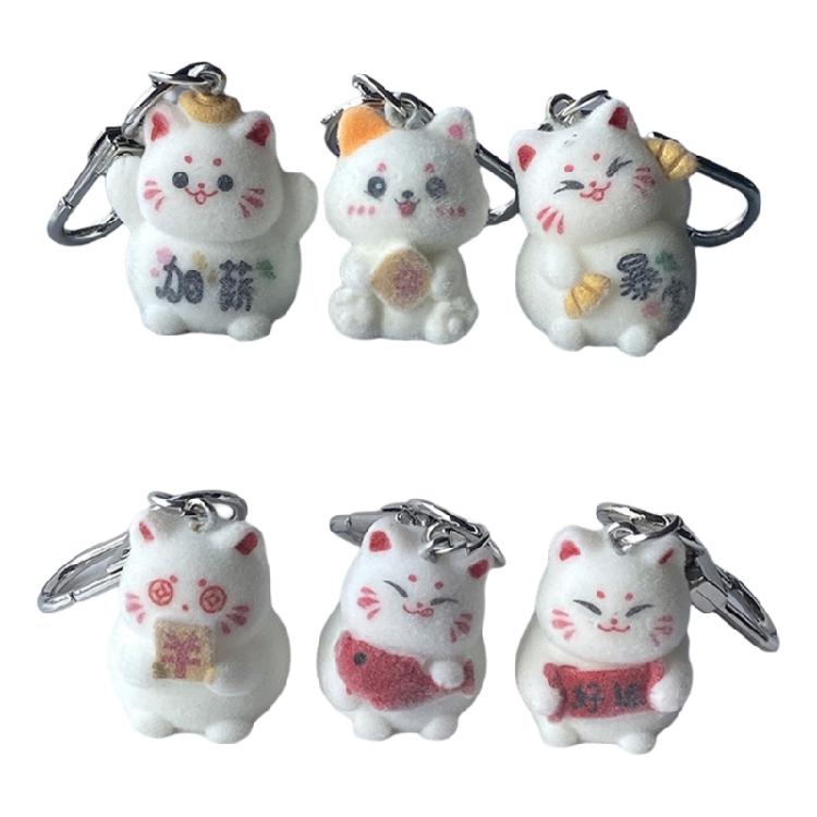 Soft Touch Plush Cat Keychain Handmade Cat Charm Pendant Bringing Fun and Good Fortune Suitable for Daily Party Use