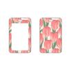 Rose Flower Business Card Holder Cartoon Cute Pink Credit Card Holders Bank Id Holders Badge Card Cover Case For Women Men