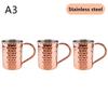 500ml 100% Copper Moscow Mule Mug, Hammered Cocktail Wine Cup for Beer Coffee, Durable Bar Drinkware