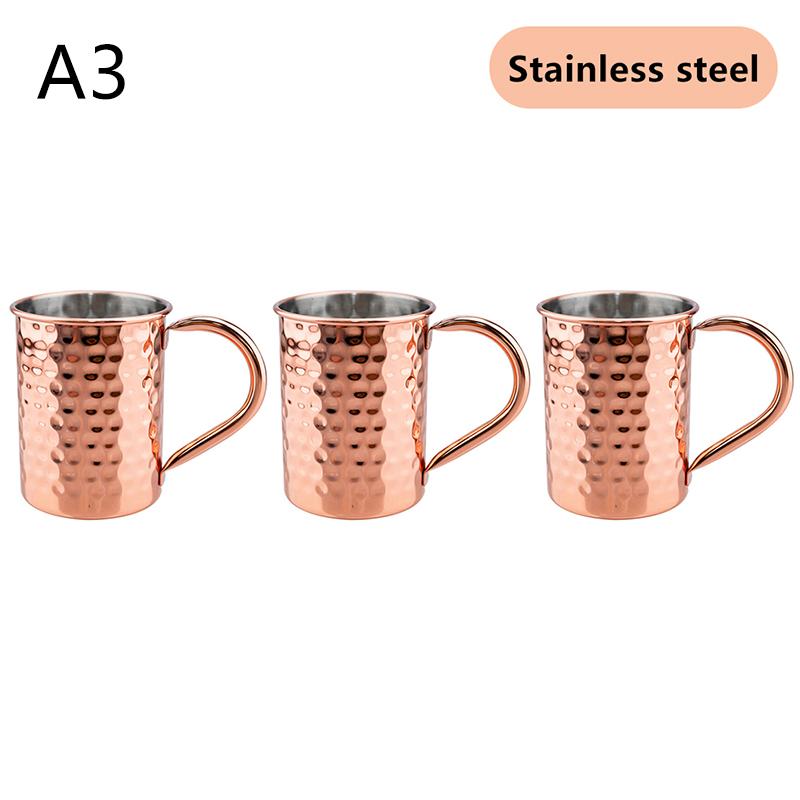 500ml 100% Copper Moscow Mule Mug, Hammered Cocktail Wine Cup for Beer Coffee, Durable Bar Drinkware
