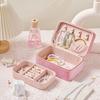 Leather Jewelry Box With Soft Double Layer Storage For Travel And Gift Use