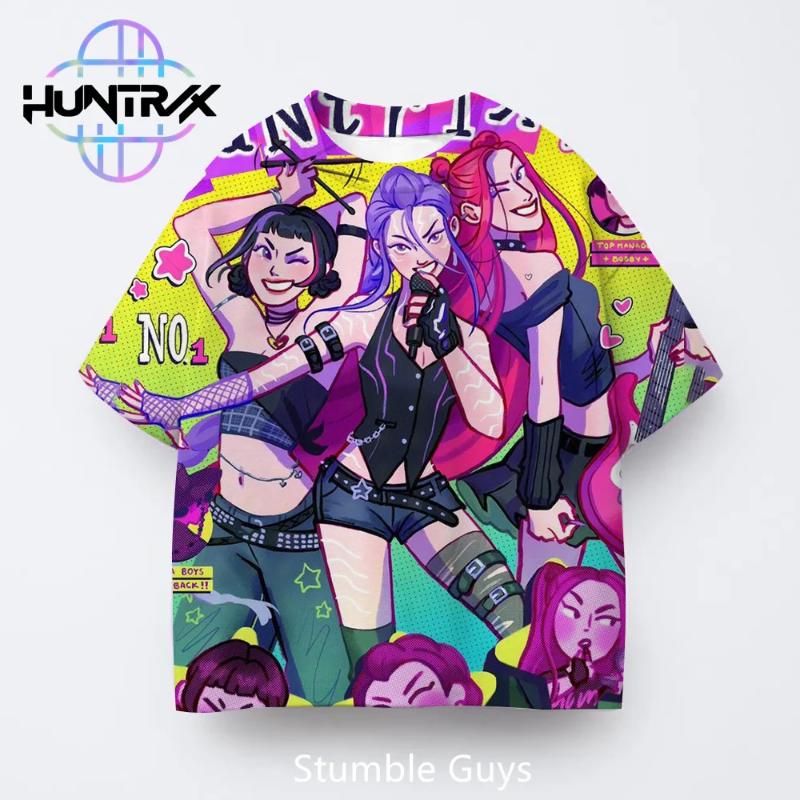 Modă Casual de Vară Copii Kpop Vânătorii de Demoni 3D Desene Animate Mânecă Scurtă Băieți Fete Tricou Haine Anime