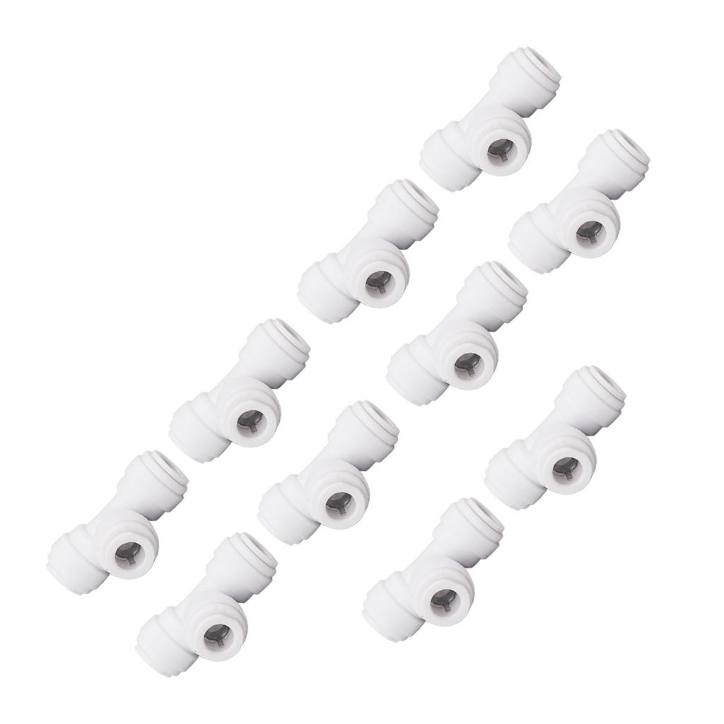 10PCS Push To Connect Fittings 8mm 5 16 Tee Coupling Quick Connector Plastic Tight Sealing Tube Fittings Home Beer