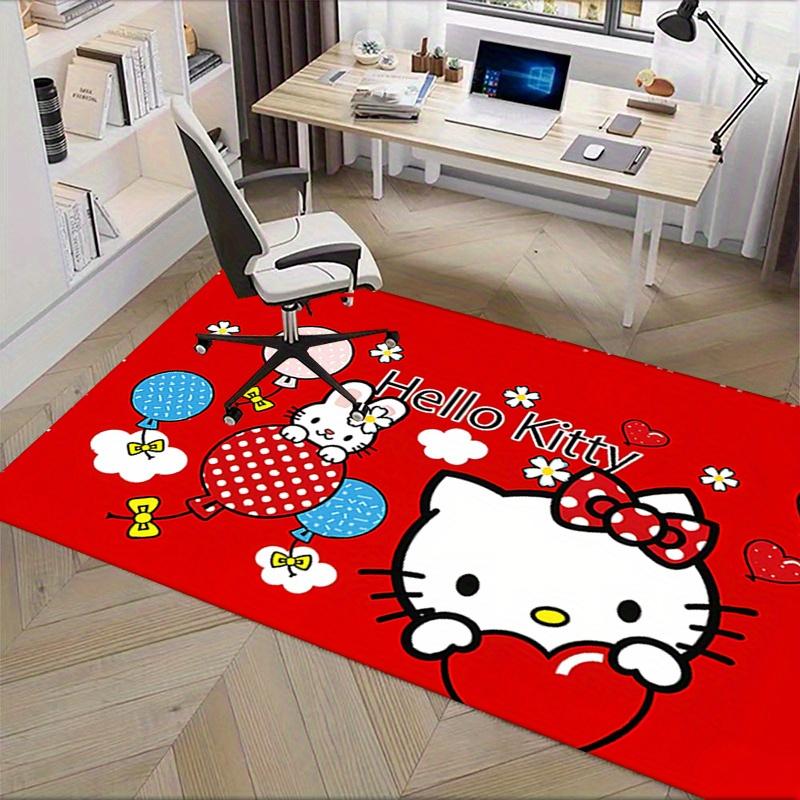 Office Rug Hello Kitty, balloons Anti-Slip Rug, Machine Washable for Living Room, Bedroom, Office, Multiple Sizes, Bedroom Mat, Decorative Mat, Durabl