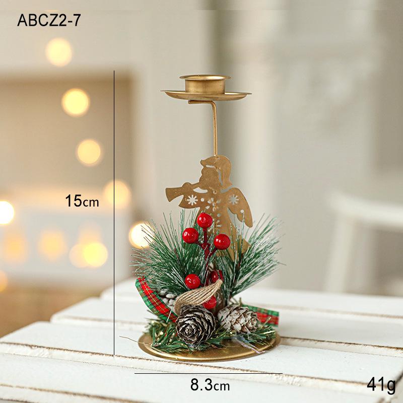 Golden Double Iron Candlestick Christmas Ornament